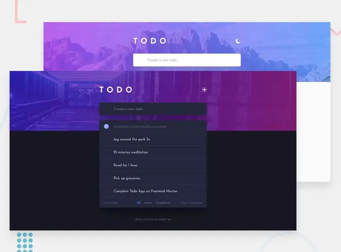 screenshot of Todo web app